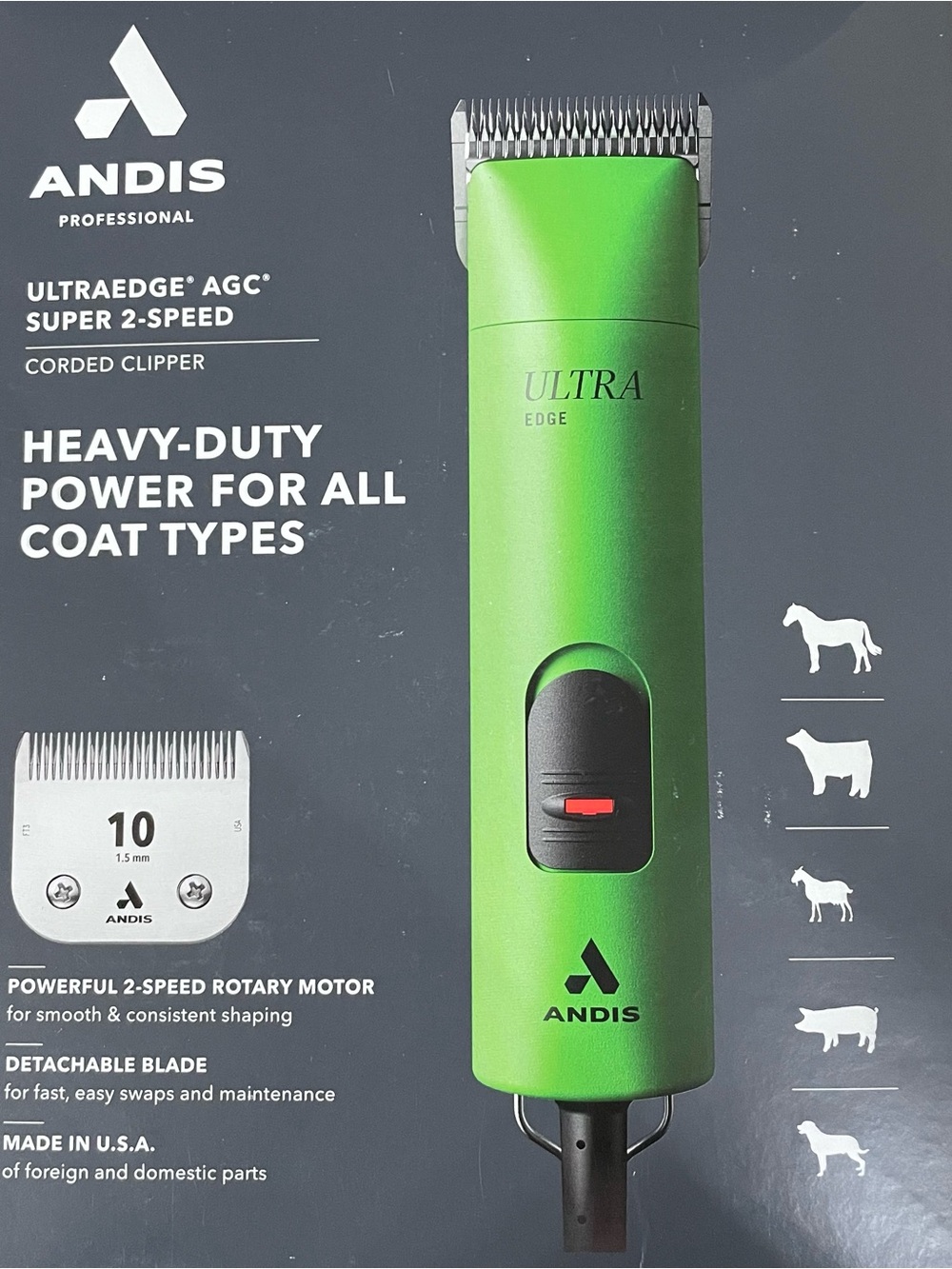 Andis UltraEdge AGC super 2-speed heavy duty Corded Clipper - NEW